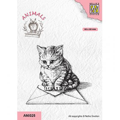 Nellies Choice Clear Stamp - Kitten With Envelope